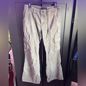 Aeropostale Green Low Rise Flare Cargo Pants